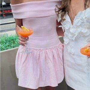Meshki Blush Pink Off-Shoulder Dress